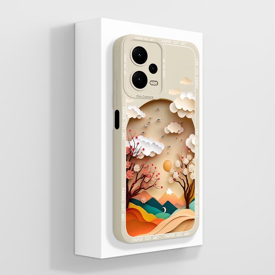 

Чехол для Redmi 13 13C 13R Note 12 Pro Plus 12S 12R Turbo 3 Paper Cut Art Cute Dogs Стильный стиль Жидкий силикон Легкая защита для Redmi Capa Redmi Turbo 3 5G