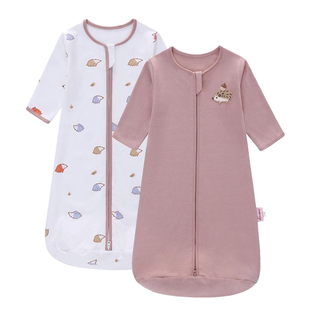 100% Cotton Long Sleeve Baby Sleep Sack – Skin-Friendly & Ultra Soft, 3D Center-Zip Design for 0-3 Years