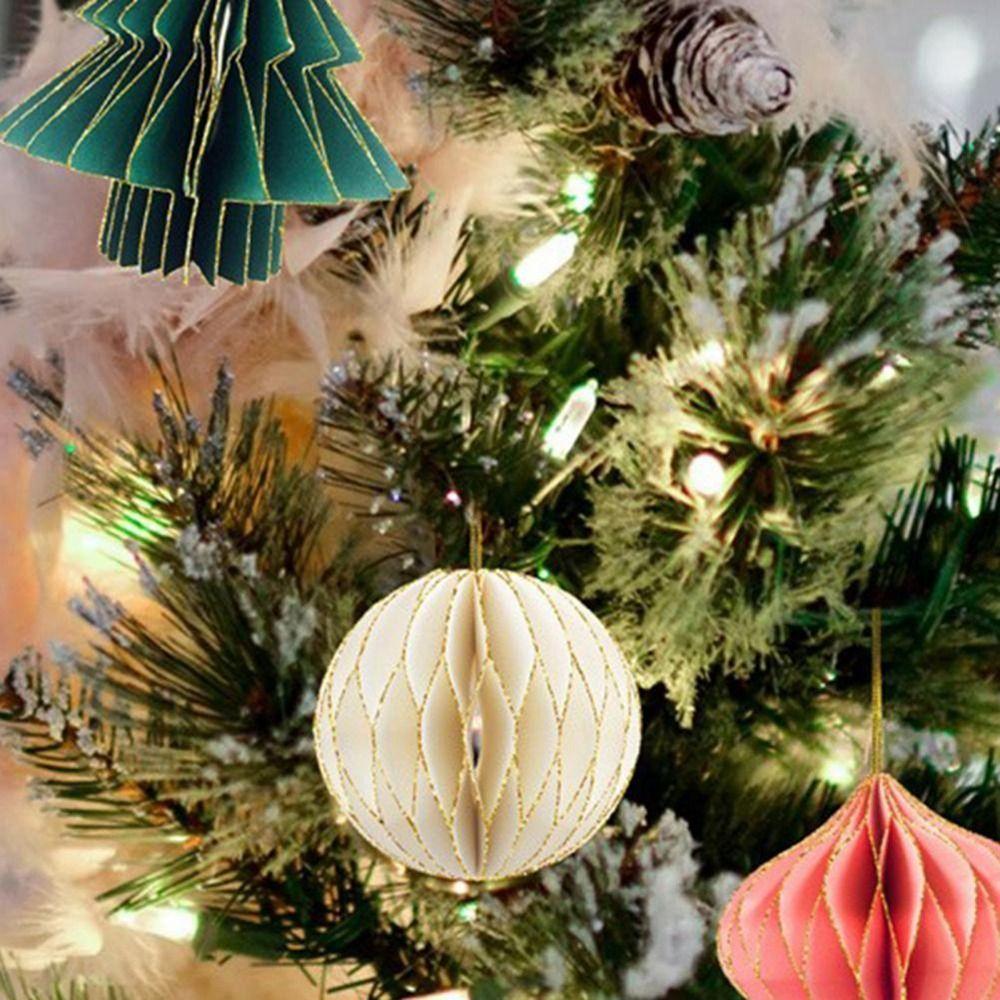 Mini Christmas Tree Pendant Paper Christmas Tree Honeycomb Ball Creative   Baby Shower