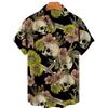 Fashionable Men's Short Sleeve 3D Skull Print Hawaiian Shirt Summer Casual Top Beach