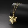 Star of David Hanukkah Menorah Necklace Stainless Steel Hexagram Protection Amulet Religious Pendant Je Jewelry
