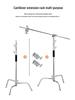 3.3m Stainless Steel Heavy Duty C-Stand with Portable Horizontal & Angled Arm for Photo Studio Lighting.