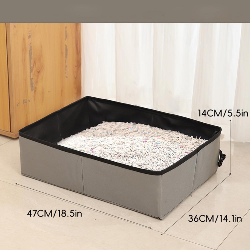 Foldable Cat Litter Box Leak-Proof Portable Litter Box Compact Leakproof Cat Toilet For Travel In Car Camping Easy Car Ride Road