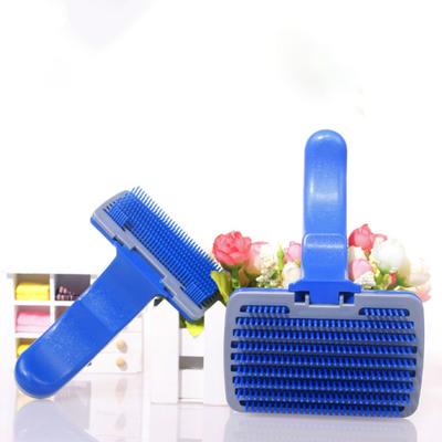 Pet Cleaning Brush Automatic Pet Supplies Plastic Pet Automatic Hair Brush Comb for Dog