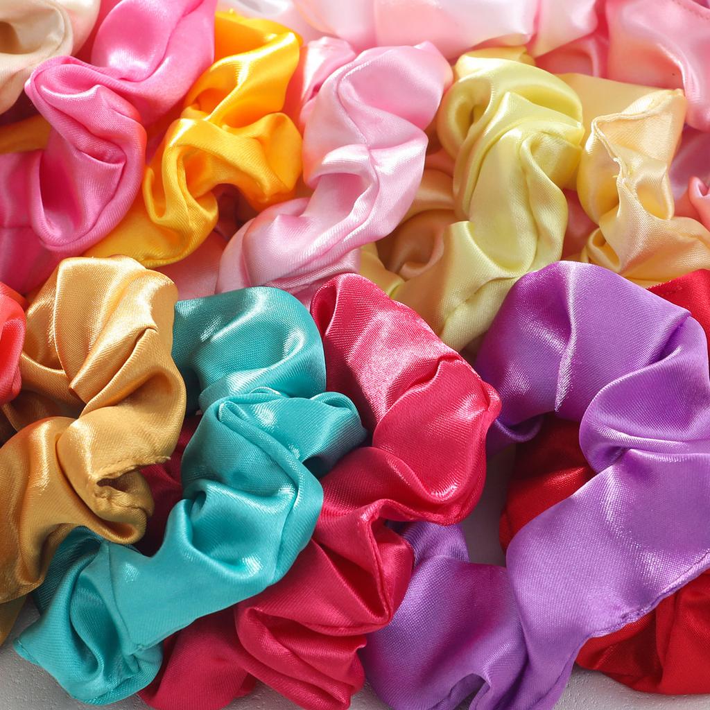 10 szt. Modne satynowe gumki do włosów dla kobiet dziewcząt elastyczne opaski do włosów do kucyka kolorowe nakrycie głowy akcesoria do włosów