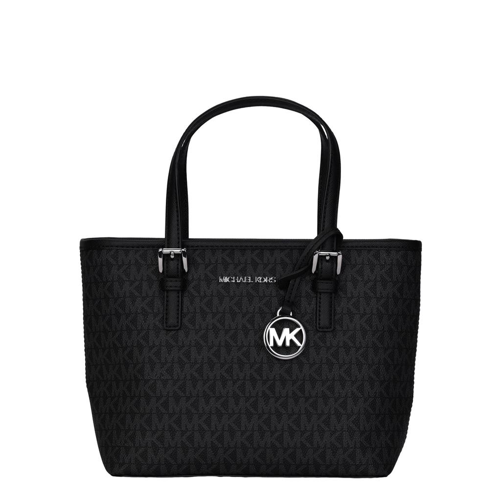 Michael Kors Jet Set Monogram Vintage PVC Tote Bag Women Tote Black 35T9STVT0B-BLACK