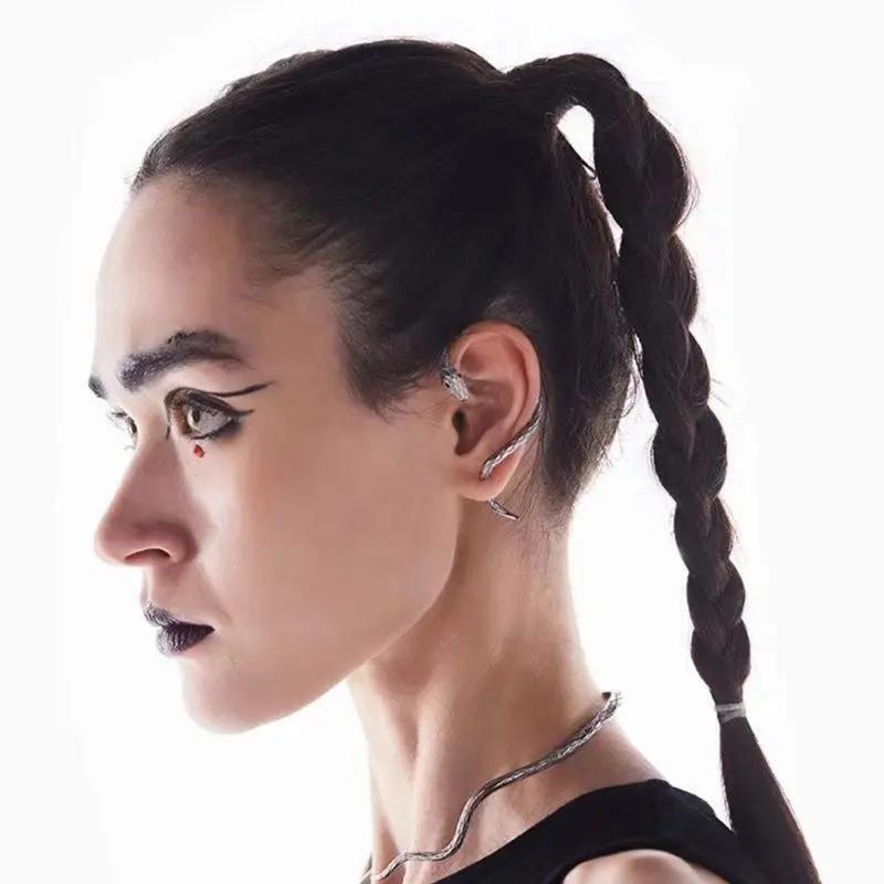 Boucles d'Oreilles Clip Serpent Enroulé Gothique Personnalisées Charme Fête Hip-hop