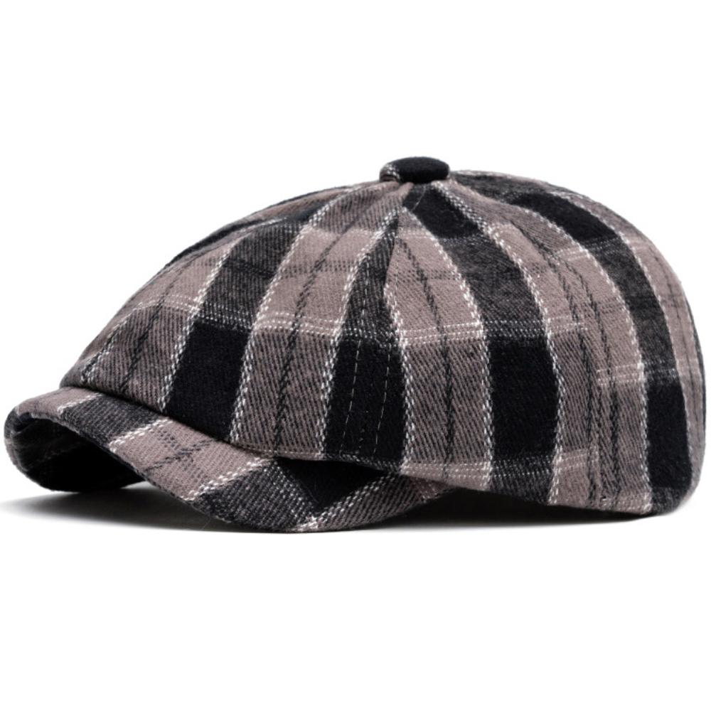 Ht4973 Berets New Spring Autumn Hats For Men Women Artist Painter Plaid Beret Hat Male Female Ivy Flat Cap Octagonal Beret Caps