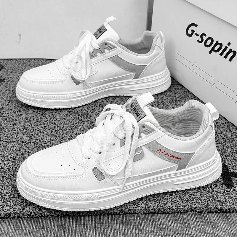 

Мужская обувь для скейтбординга, дышащая спортивная обувь, белые кроссовки, удобная спортивная обувь для тренировок на платформе 44