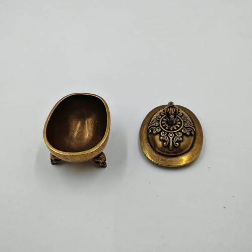 Antiker Räucherkessel, Breite 3,4 cm x Höhe 5,5 cm, verwendet im esoterischen Buddhismus, Buddhistisches Ritualobjekt, fünfzackiger Vajra, Vorderes Objekt, Tempel
