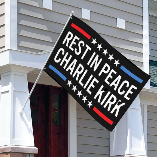 Yousheng RIP Charlie Kirk Flag A True Patriotic Commemorative Flag 35FT Outdoor Double Sided Banner for Garden Patio Balcony Fence Decor