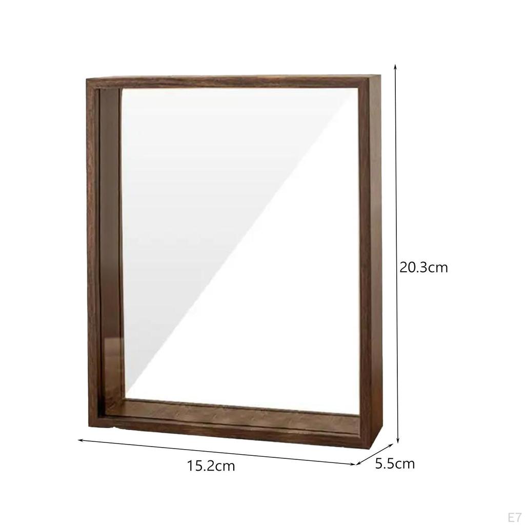 Ramă foto cu flori uscate Cutie de umbră Vitrina rustică transparentă Memorie pentru biletul de perete cu plante