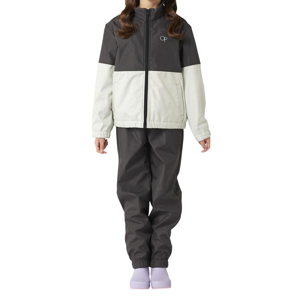 Ocean Pacific 174502 Jacket and Size L Kids' Water-Repellent Full-Zip Pants, 2-Piece Set, Three-Layer Bonded, Black,
