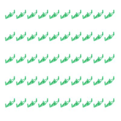 50pcs Low Stress Training Clips 360 Degree Adjustable Reusable Plastic Plant Stem Bender Clips for Gardening Green