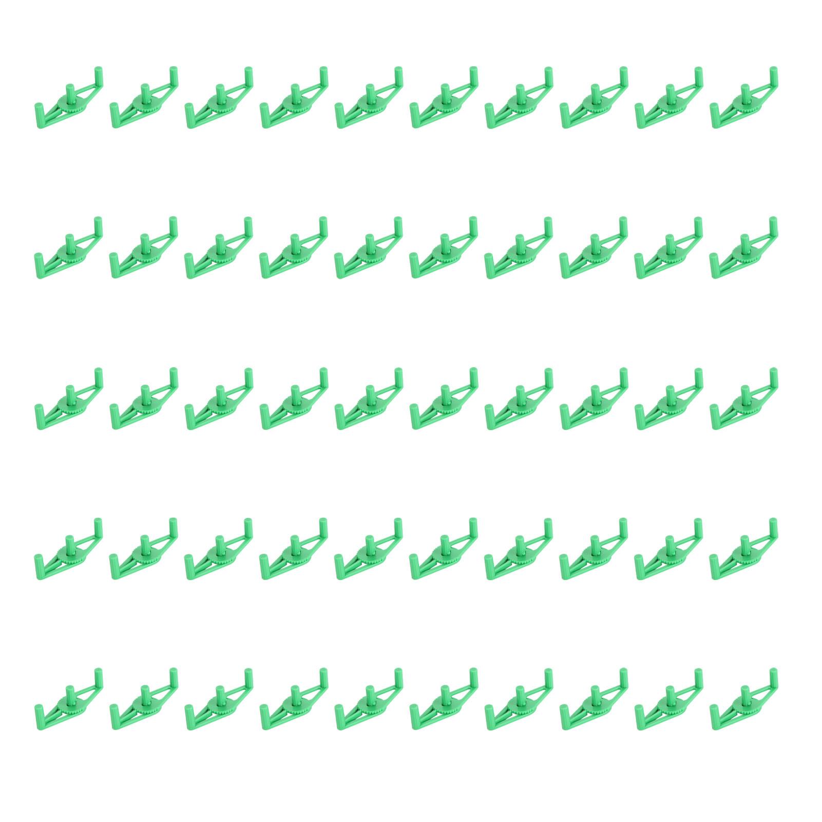 

50pcs Low Stress Training Clips 360 Degree Adjustable Reusable Plastic Plant Stem Bender Clips for G Green