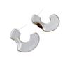 New Trend Natural Stone Tiger Eye Matte Color Metal C Shaped Stud Earrings For Women Real Gold Silver Plated Copper