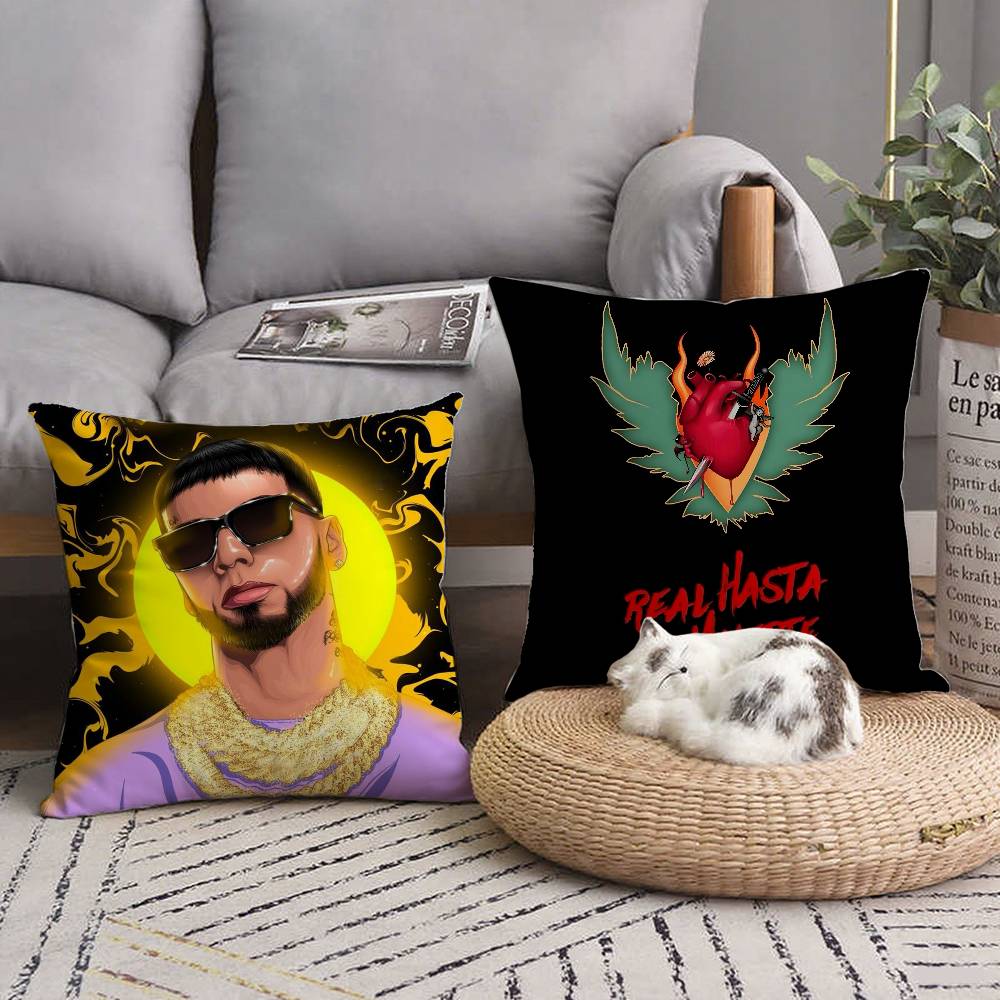 Famous Rapper Anuel AA Pillow Case Home Decor Throw For Sofa Bed Car Room Decor Gift Idea