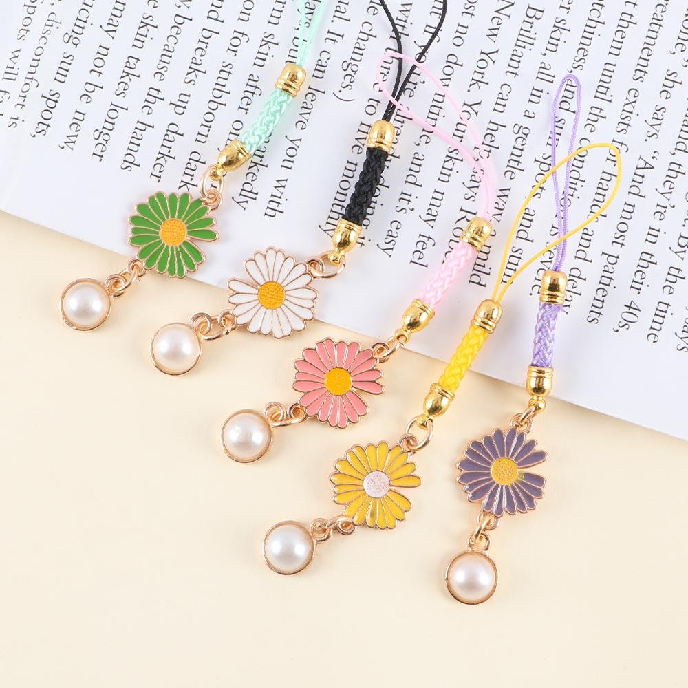 Bag Pendant Phone Case Decor Keychain Strap Daisy Flower Mobile Phone Straps Lanyards Key Hang Rope