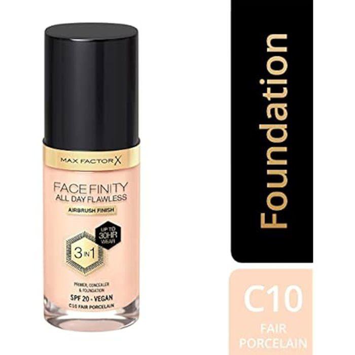 Fond de teint - MAX FACTOR - Facefinity 3-en-1 - SPF 20 - 30 ml - Teinte Fair Porcelain