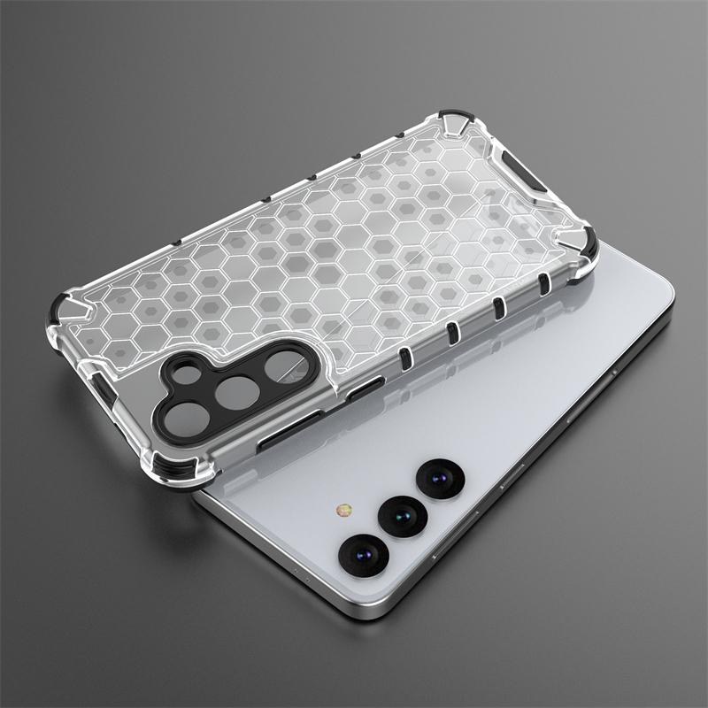 Honeycomb Shockproof For Samsung Galaxy S24 Case Armor Capa Samsung S24 Plus Ultra Cover Translucent TPU PC Protector S24 Case