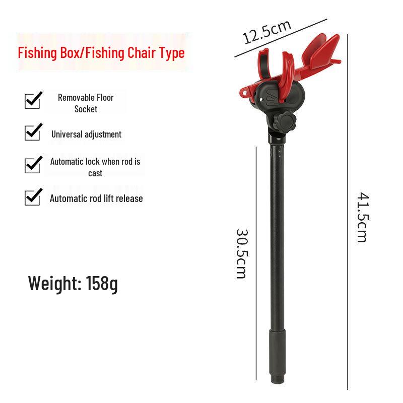 Universal Anti-shake Fishing Rod Holder with Self-locking Turret Bracket and Extended Ground Stake