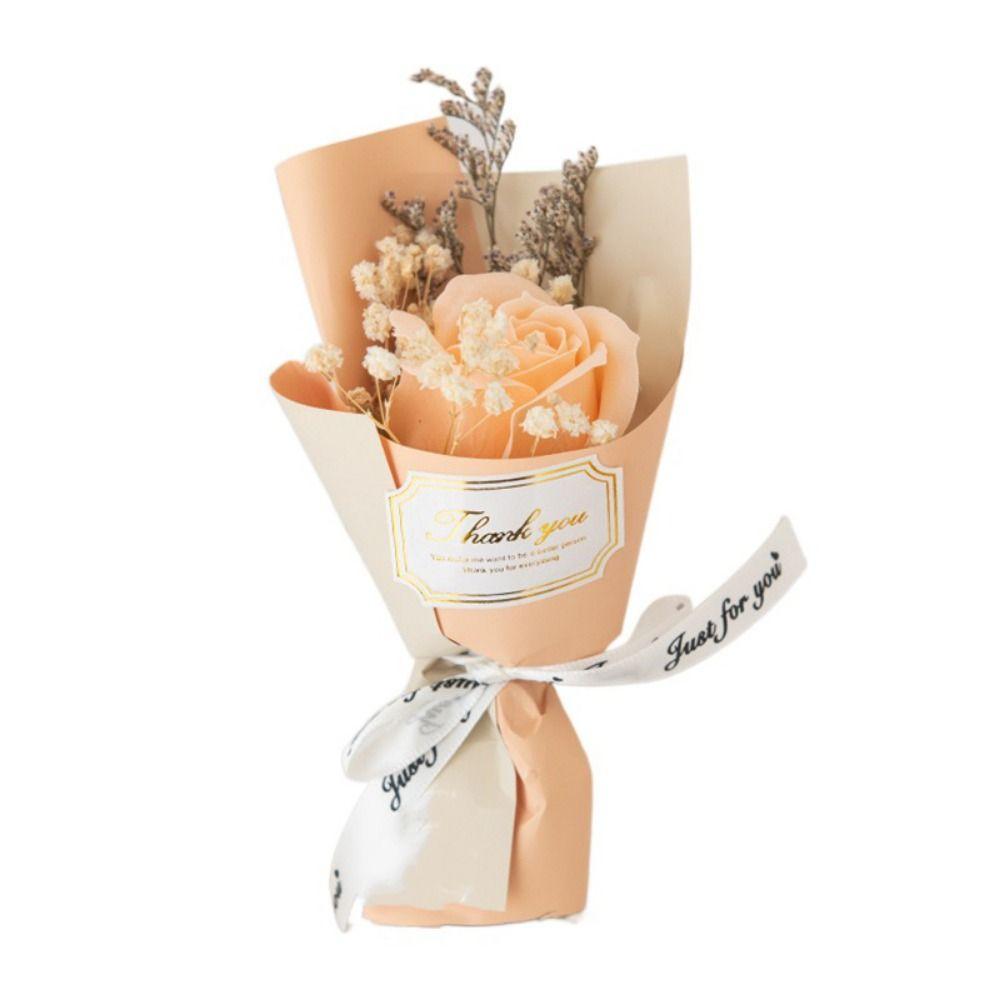 

Реалистичный искусственный букет роз, имитация подсолнуха, мыльный цветок, креативная вечная роза на день рождения champagne-rose