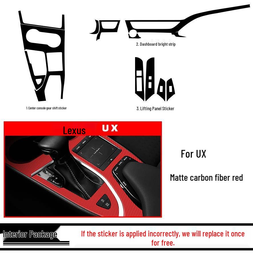 Starry Sky Carbon Fiber Console Sticker for 19-20 Lexus UX Interior Gear Shift Modification