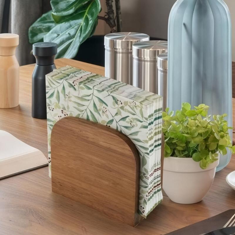Elegant Acacias Wood Napkin Stand For Restaurant Cafe And Home Use Handcrafted Paper Towel Holder