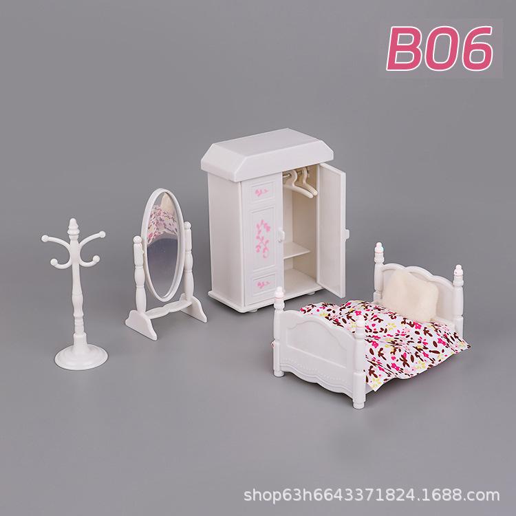 Animal Family Mini Rabbit Doll House Children'S Play House Simulation Furniture Set Doll House Girl Toys