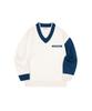 BLOND9 V Neck Color Knit Sweater_Blue
