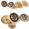 10Pcs Metal Button Crown Shield Pattern Shank Golden Buttons Vintage Hand-Stitched Sewing Clothing Badge Buckles Decorative