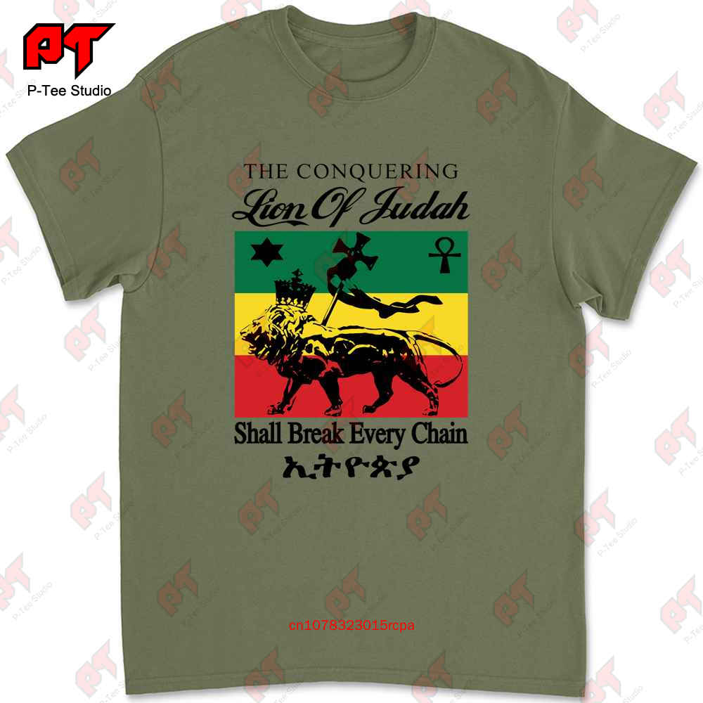 

Reggae Jah Rastafari Haile Selassie Vybz Kartel Lion Of Judah Tshirt CKMI 4XL