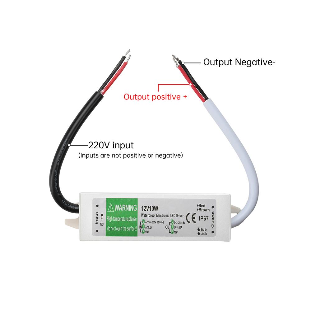 AC 90-250V To DC 12V Waterproof Power Supply IP67 10W 15W LED Driver Switching Power Supply For LED Strip Lights