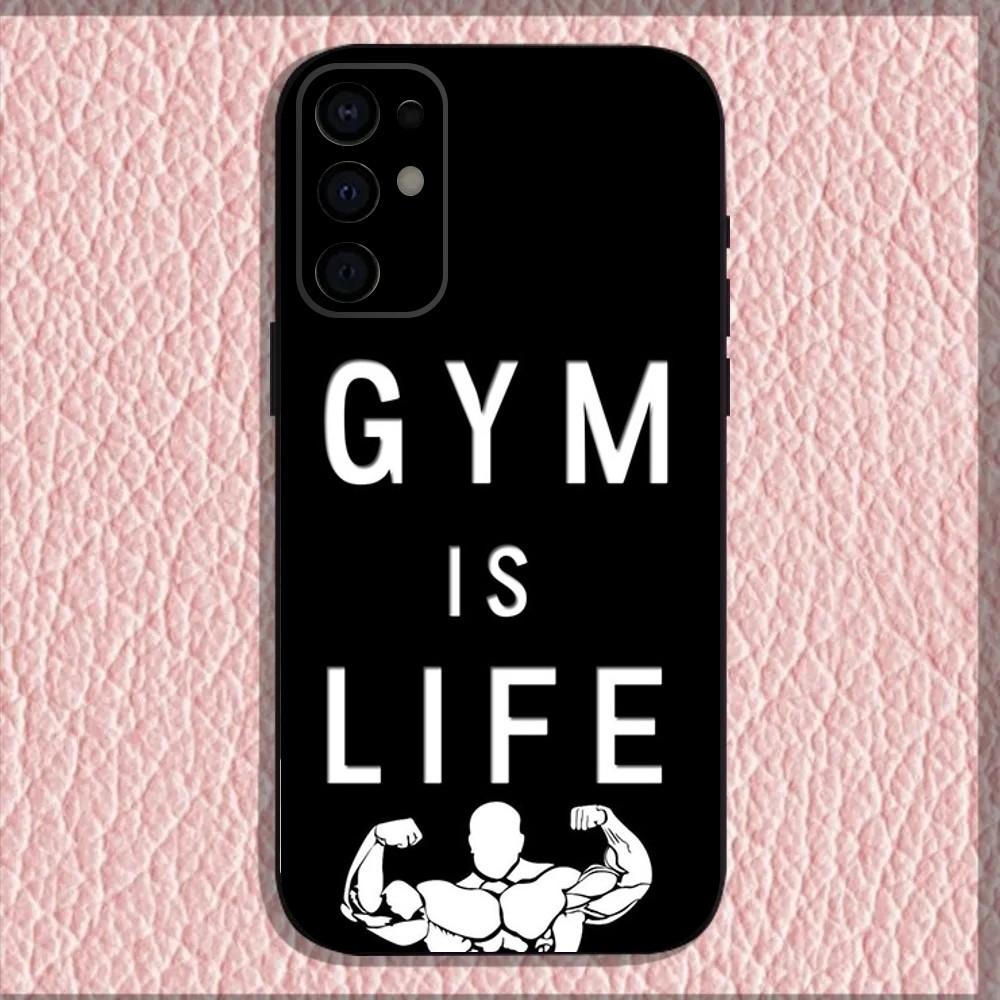 Gym Fitness Bodybuilding Phone Case For Samsung S25,S24,S21,S22,S23,S30,Ultra,S20,Plus,Fe,Lite,Note,10,9,5G Black Cover
