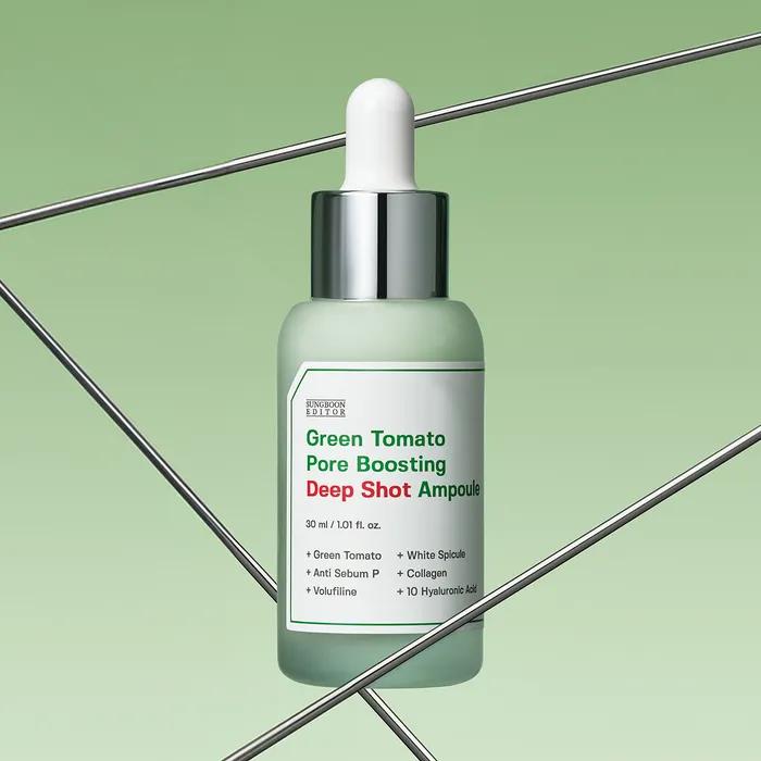 Ampoule Deep Shot à la tomate verte, booster de pores, 30 ml