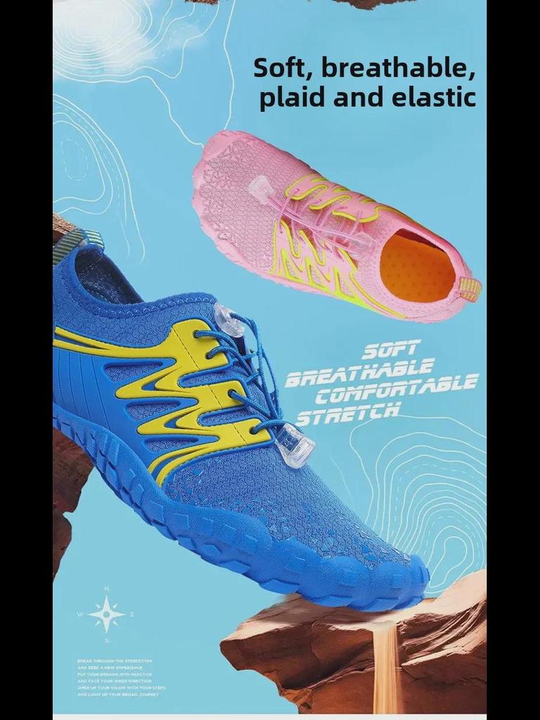 Unisex Outdoor Five-Finger Wading and Trail Shoes for Water Sports, Beach, Hiking, and Fishing
