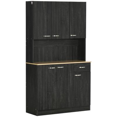 Aparador de cocina armario de cocina contemporáneo multi-almacenamiento 6 puertas 1 cajón + superficie grande