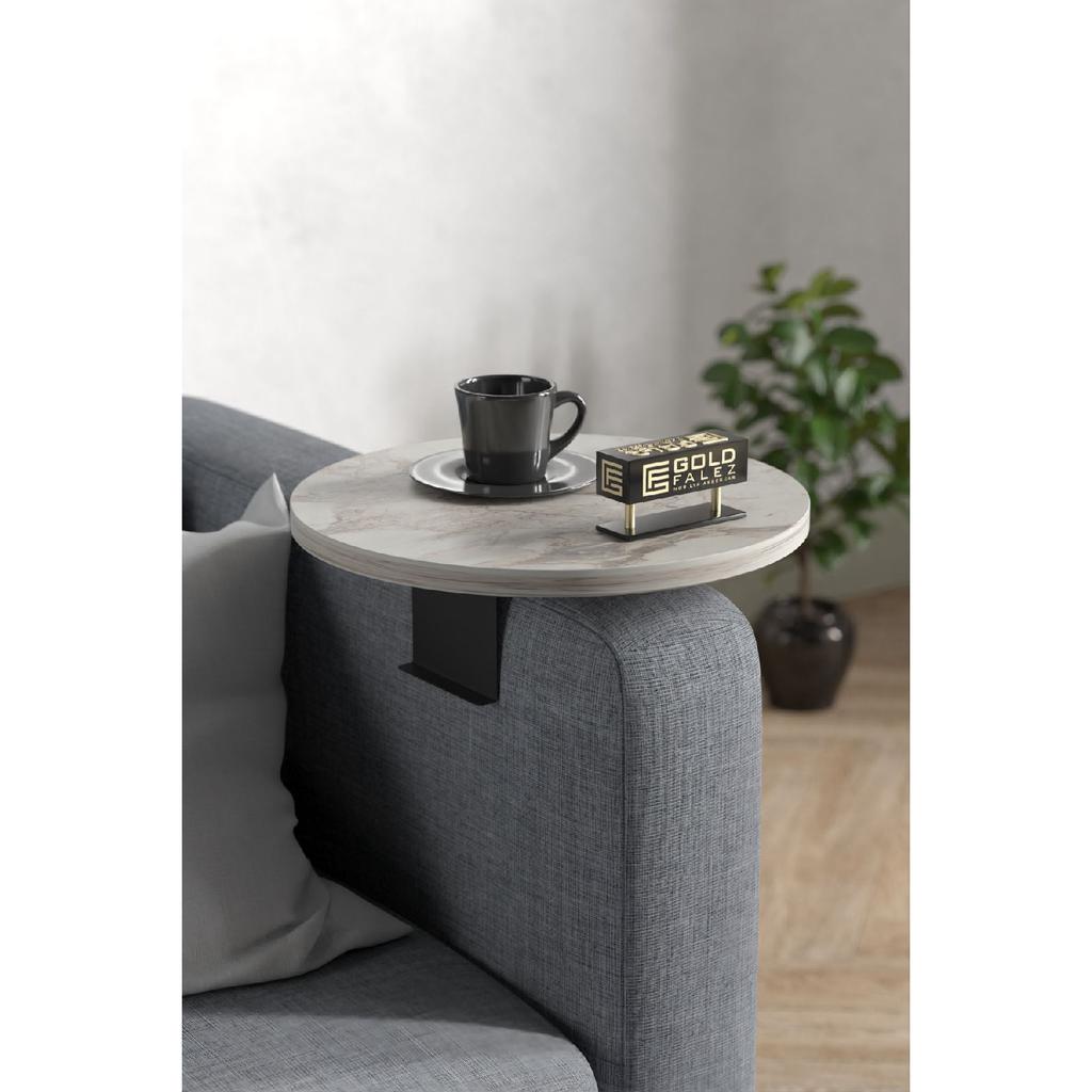 Side Table Adjustable Tray Decorative Modern Tray Sofa Table Walnut
