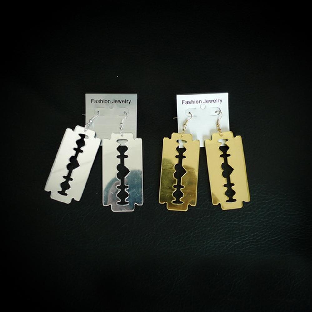 Nouveau Design Boucles d'Oreilles Pendantes Acryliques La Lame pour Hommes Femmes Punk Acrylique Rock Boucles d'Oreilles Lame de Rasoir Accessoires de Bijoux Mode