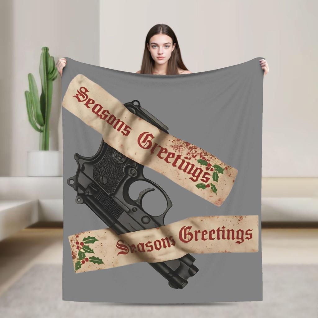 John McClane Christmas Die Hard Blanket Yippee Ki Yay Flannel Novelty Warm Throw Blankets for Bedspread Decoration Office