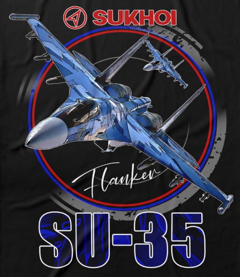 Russian Sukhoi Su-35 Super Flanker Fighter T-Shirt 100% Cotton O-Neck Summer Short Sleeve Casual Mens T-shirt Size S-3XL