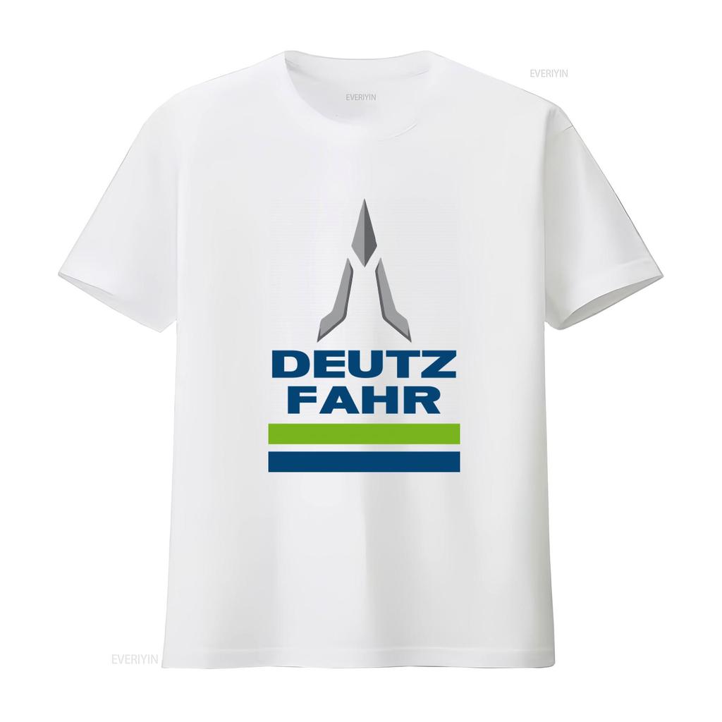 Deutz Fahr Logo Print T-Shirt für Herren Stilvoll und Bequem vintage Gewaschen Grafik Leicht Unisex Vielseitig homme Lässig