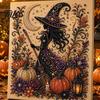 Handmade Halloween Party Supplies Ghost Faux Pearl Art DIY Kit, Spooky 3D Bead Cool Pattern Kits Painting Crafts, Gothic Wall for Adults Beginners