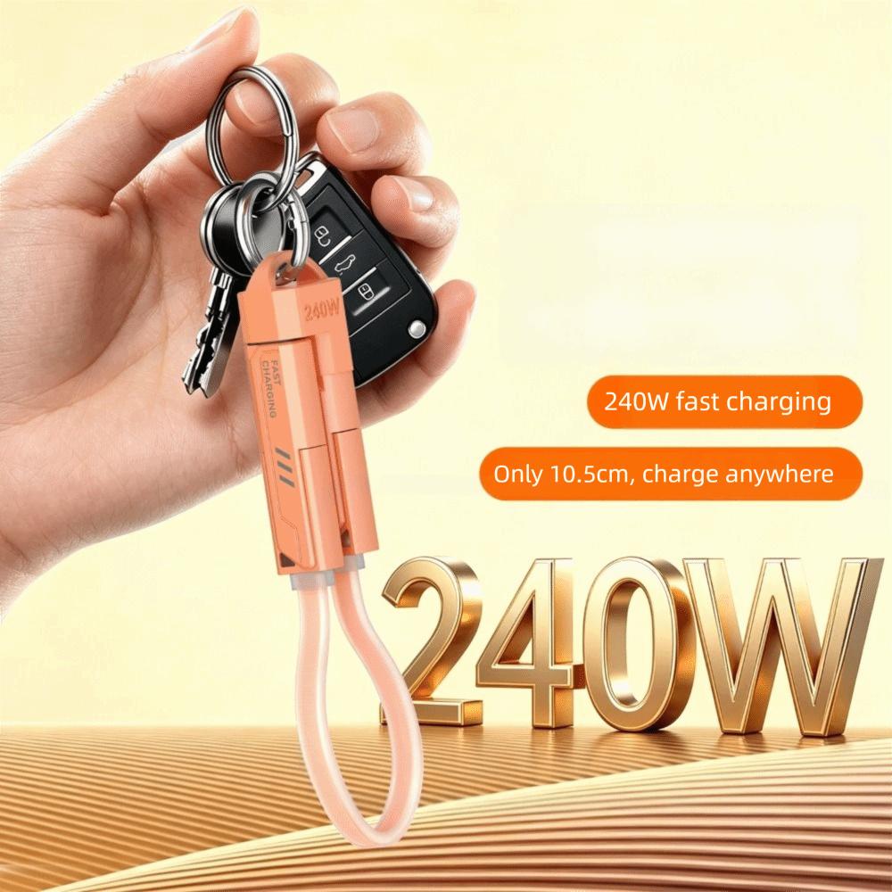 240W PD Fast Charging Cable 4 in 1 Portable Fast Charging Cable 240W Keychain Travel