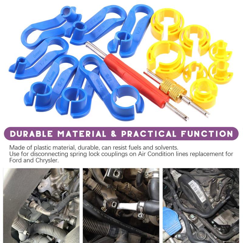 1 Set 7/16pcs Car Auto AC Line Disconnect Tool Fuel Line Disconnect Fuel Line Angled Disconnect Tool Set Fuel Line Removal Tools 16PCS