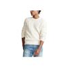 Polo Ralph Lauren SS23 Solid Color Chunky Knit Crew Neck Ribbed Hem Sweater Men Sweater White 710826253-003