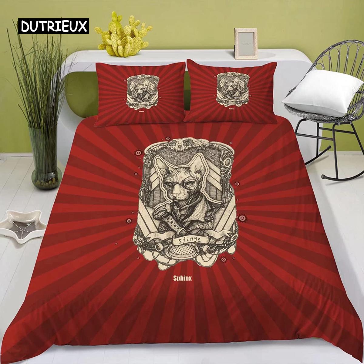 

1/3 Pcs Soft Luxury Youth 100% Polyester Shell Modern Flower Skull Duvet Cover Set Queen Size Red No Comforter EU single(135x200cm)