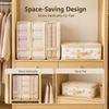 Transparent PVC Clothes Storage Bag Foldable Wardrobe Organizer With Zipper Handle For Quilts Blankets And Seasonal Home Storage And Daily Use