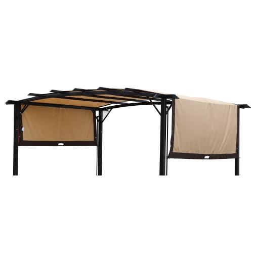 Replacement Roof for 12 x 9 Ft Curved Outdoor Pergola Construction, Waterproof Sun Protection Awning for Patio and Balcony, UV-Resistant (Beige)