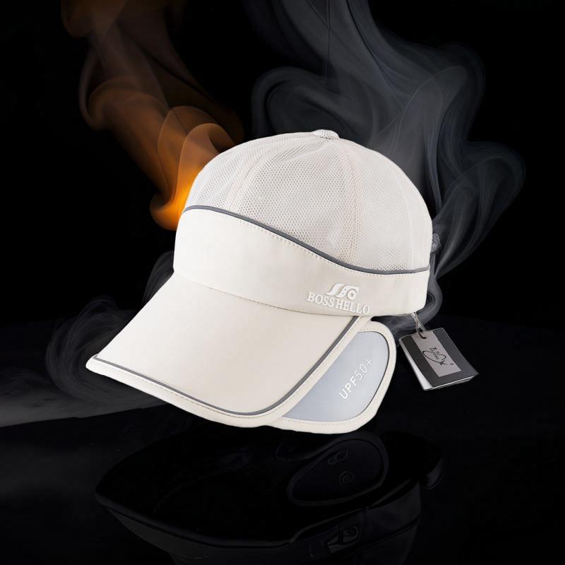 Baseball Cap Men's Summer Sunscreen Hat Women's New Enlarged Retractable Brim Outdoor Sports Cap Sun Cover Hat
